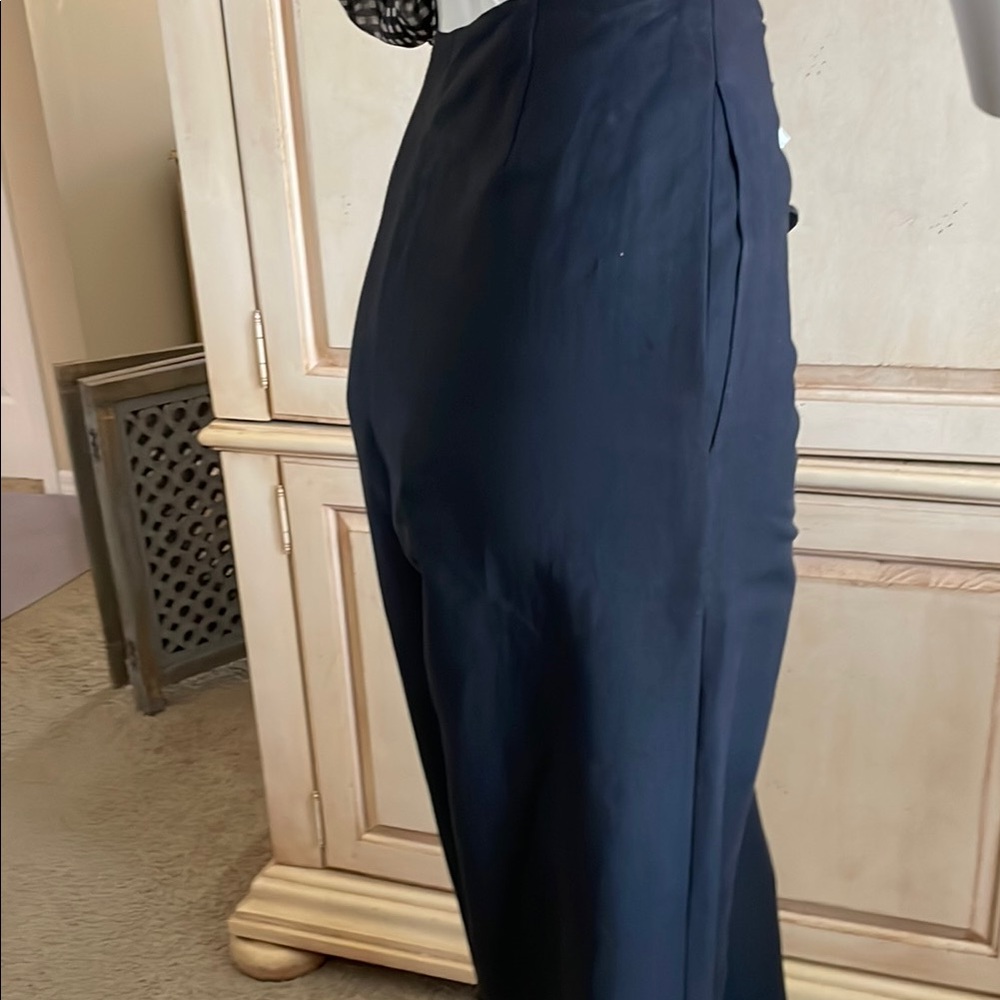 Krizia High Rise Flat Front Wide Leg Minimalist Design Pant Made in Italy NWT 8 - Picture 10 of 14